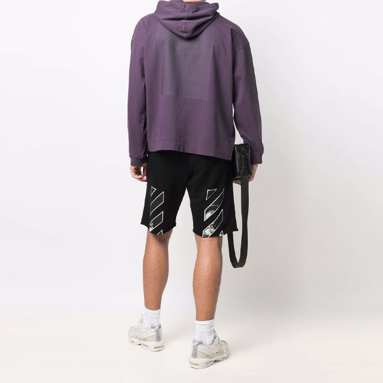 Purchase OFF-WHITE 2022春夏黑色涂鸦标志印花休闲短裤 OMCI006C99FLE0051001