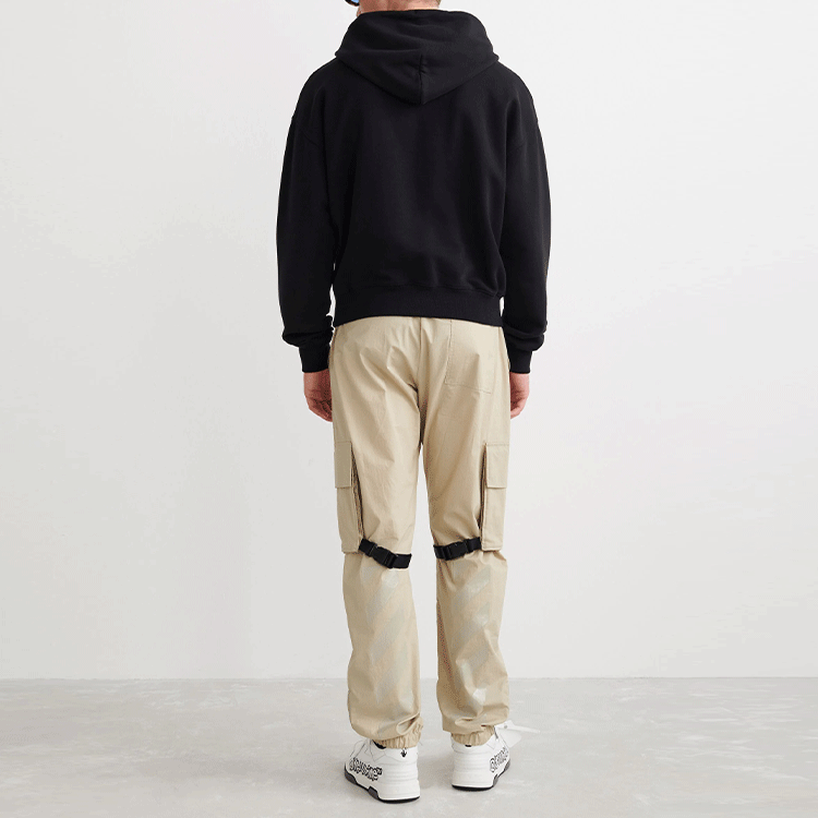 Shop OFF-WHITE SS22 蒙娜麗莎圖案連帽衫 黑色 OMBB037C99FLE0051045