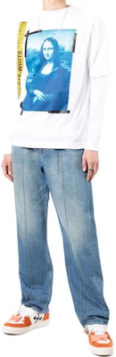 OFF-WHITE SS22 蒙娜丽莎图案白色长袖T恤 男款潮流 OMAB068C99JER0010145 Lookbook OFF-WHITE SS22 蒙娜丽莎图案白色长袖T恤 男款潮流 OMAB068C99JER0010145