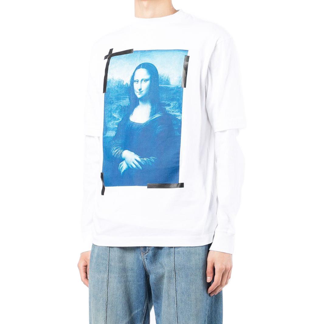 Purchase OFF-WHITE SS22 蒙娜丽莎图案白色长袖T恤 男款潮流 OMAB068C99JER0010145