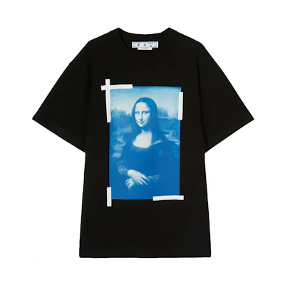 OFF-WHITE SS22 Mona Lisa Graphic Loose Fit T-Shirt Black Mens OMAA038C99JER0021045
