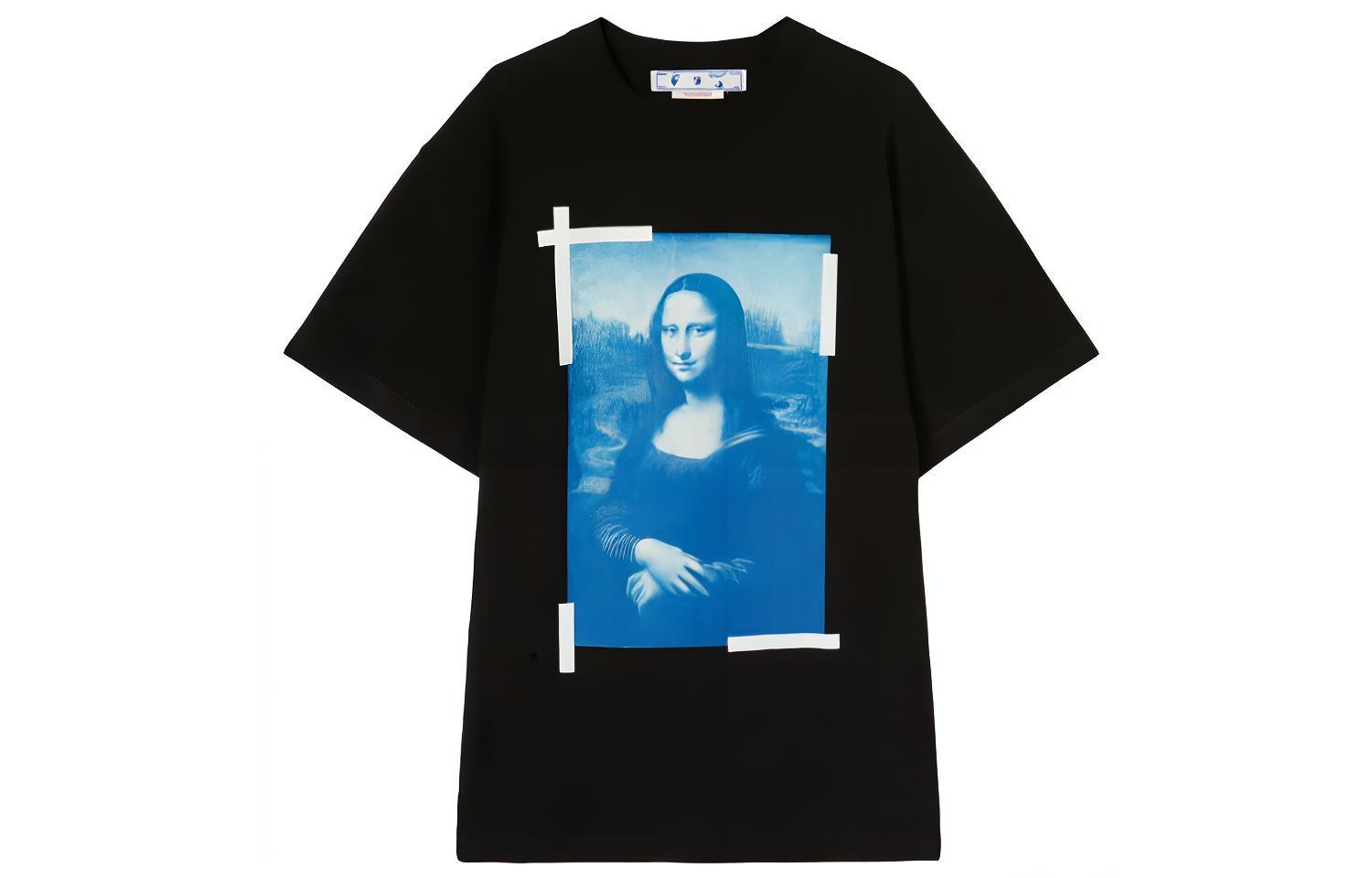 OFF-WHITE SS22 Mona Lisa Graphic Loose Fit T-Shirt Black Mens OMAA038C99JER0021045 圖 2