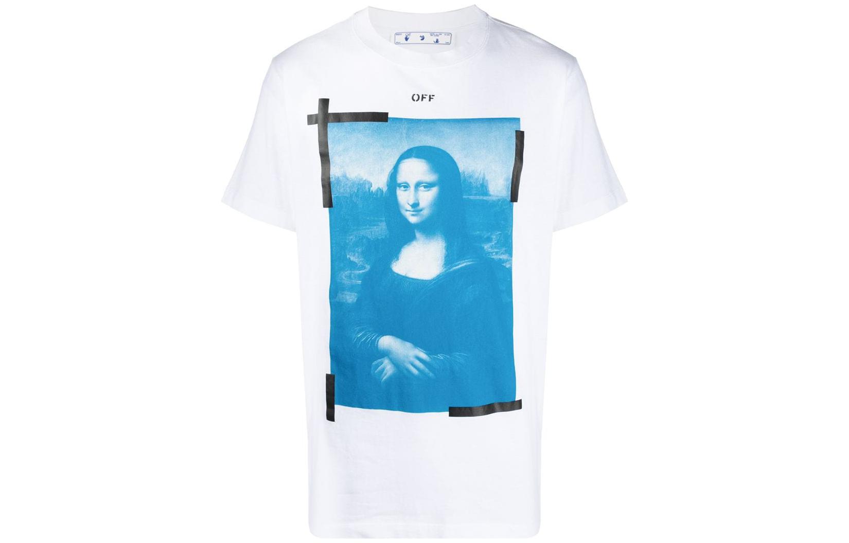 Order Camiseta Blanca OFF-WHITE SS22 Gráfica Mona Lisa. OMAA027R21JER0020110WHITE