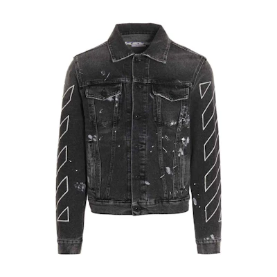 OFF-WHITE SS22 Printed Denim Jacket Black OMYE079S22DEN0011101