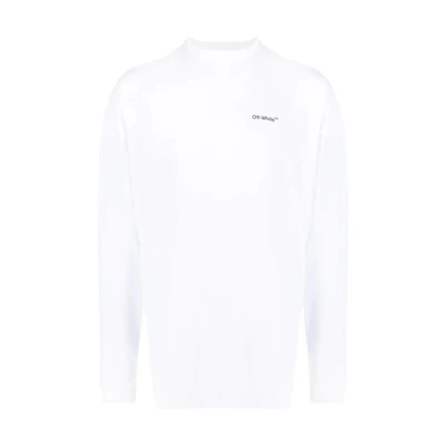 OFF-WHITE SS22 Printed Long Sleeve Crew Neck T-Shirt White Mens OMAB032C99JER0010110