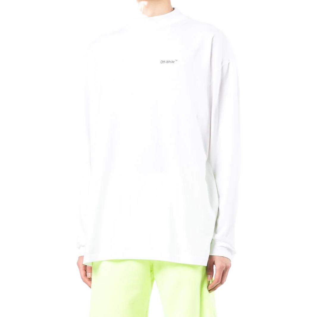 Lookbook OFF-WHITE SS22 白色印花长袖圆领T恤 男款 OMAB032C99JER0010110