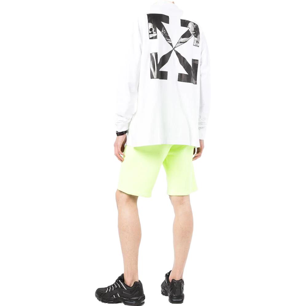 Shop OFF-WHITE SS22 白色印花长袖圆领T恤 男款 OMAB032C99JER0010110