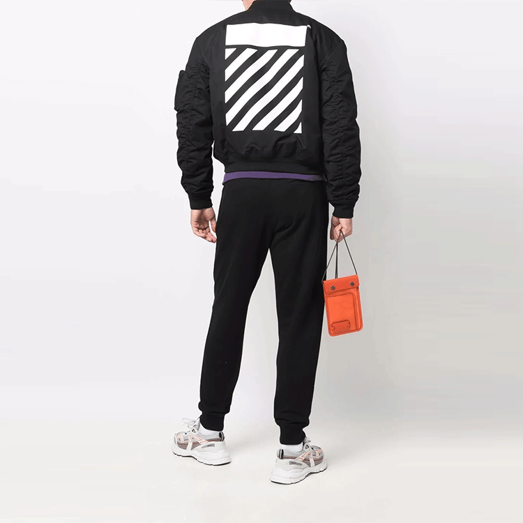 OFF-WHITE SS22 Printed Zip Bomber Jacket  Black OMEH040C99FAB0011001 圖 3
