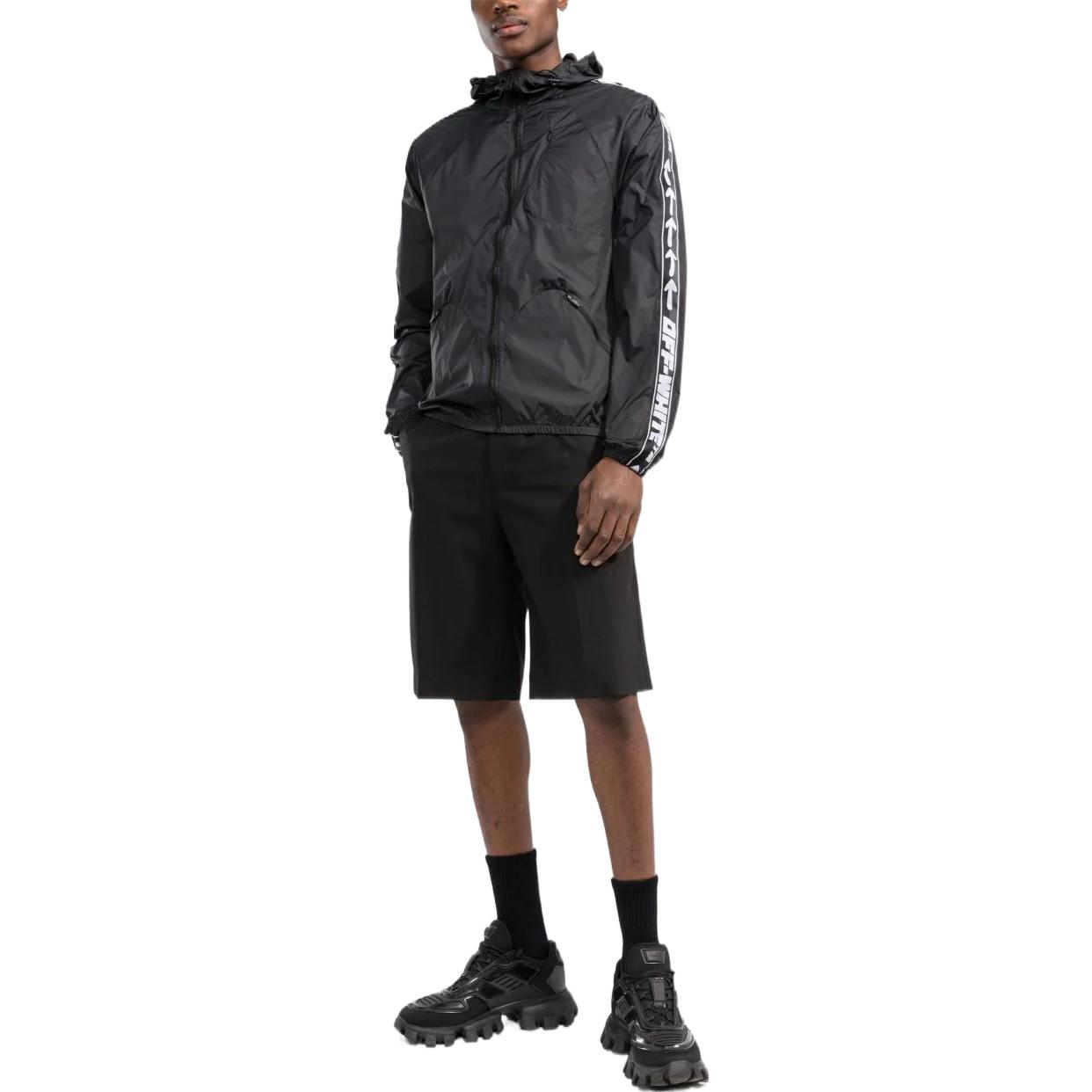 Lookbook OFF-WHITE SS22 Retro Logo Jacquard Zip-Up Hoodie Jacket Black Men OMVL014C99FAB0011001