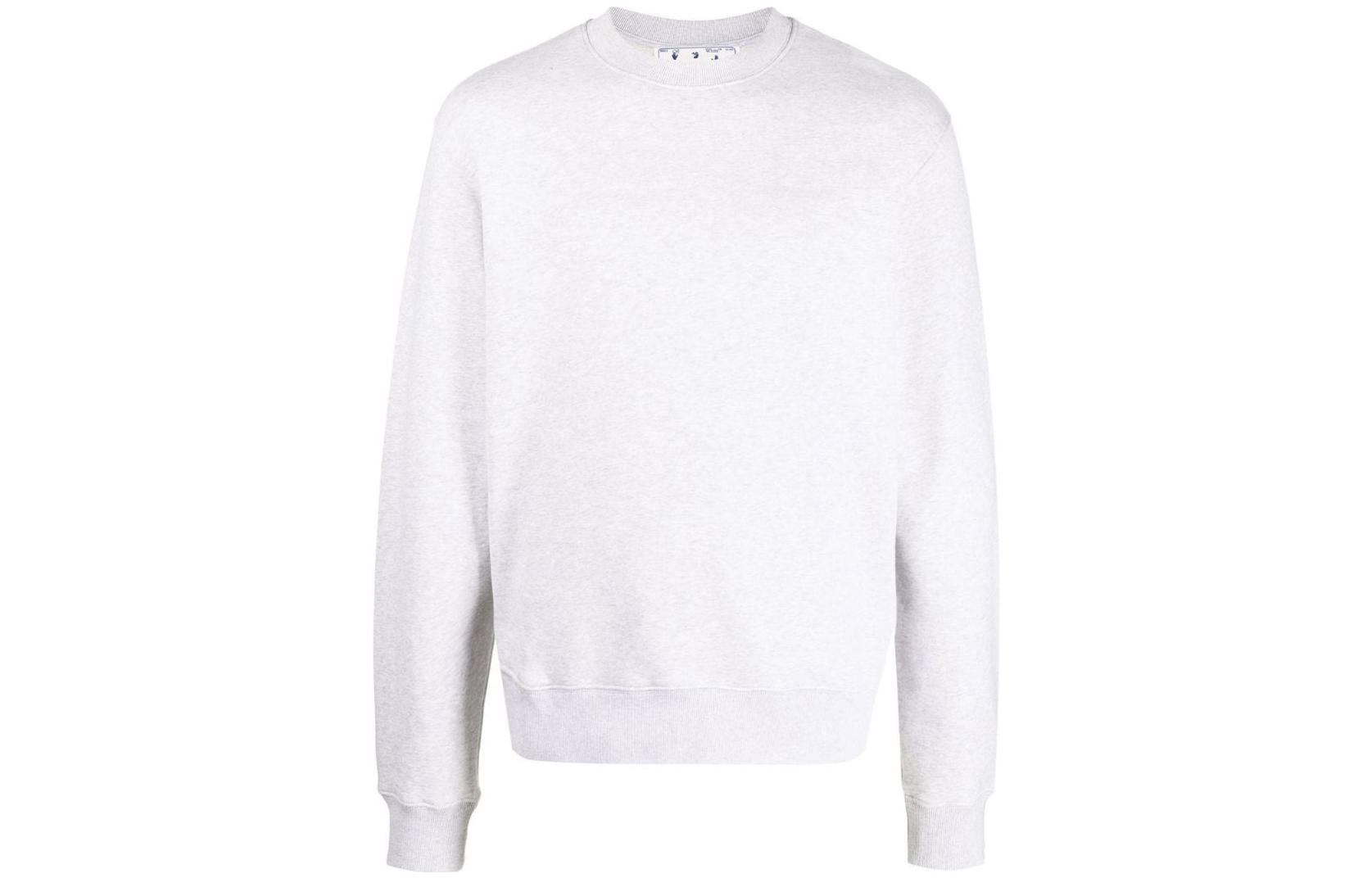 Off-White SS22 Striped Print Crewneck Long Sleeve Sweatshirt White () OMBA057F22FLE0020808
