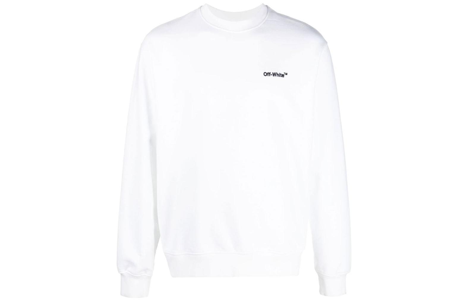 Buy OFF-WHITE SS22 White Long Sleeve Crewneck Sweatshirt  Casual Fit OMBA057C99FLE0100110
