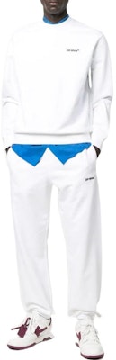 OFF-WHITE SS22 White Long Sleeve Crewneck Sweatshirt Casual Fit OMBA057C99FLE0100110 Lookbook OFF-WHITE SS22 White Long Sleeve Crewneck Sweatshirt Casual Fit OMBA057C99FLE0100110