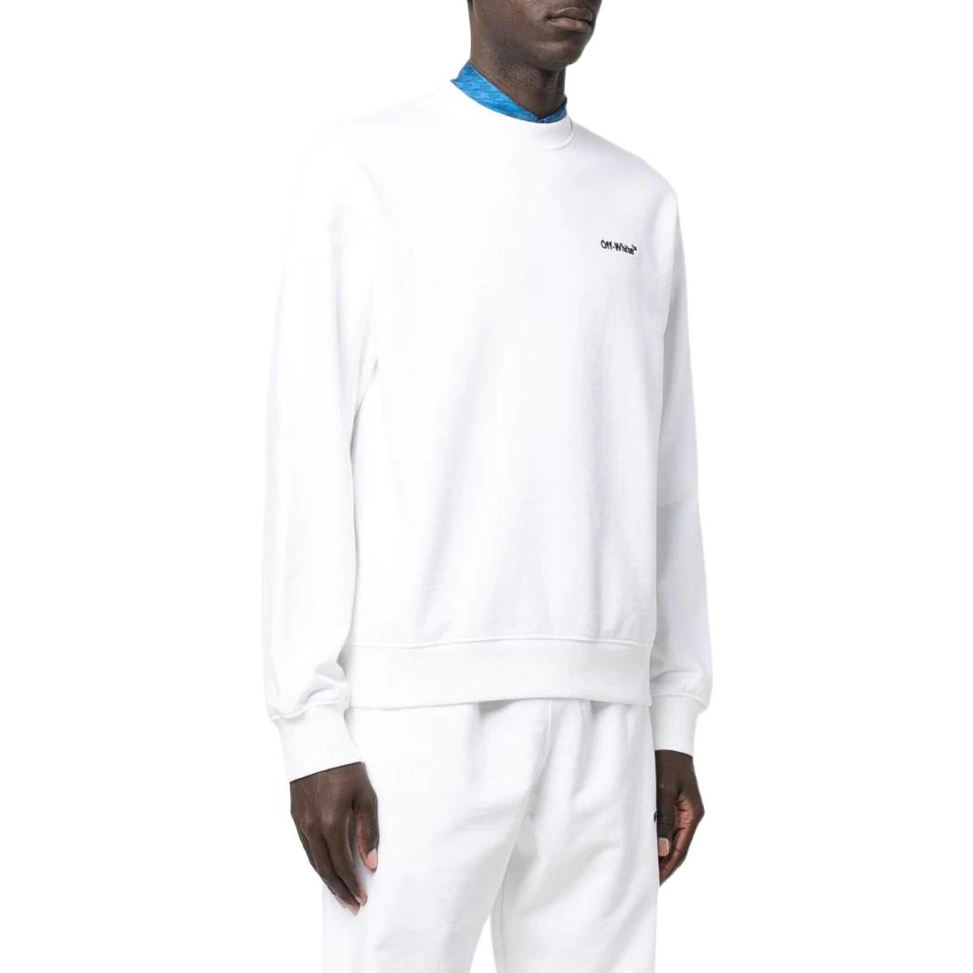 Purchase OFF-WHITE SS22 White Long Sleeve Crewneck Sweatshirt  Casual Fit OMBA057C99FLE0100110