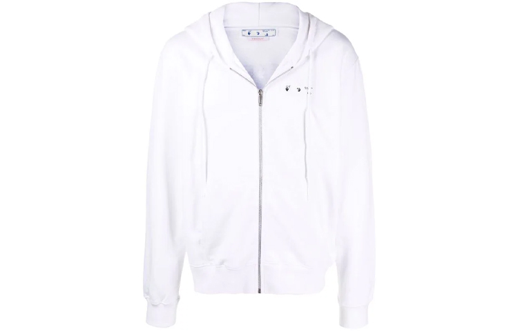 OFF-WHITE SS22 White Loose Fit Hoodie with Back Oil Painting Design for Men OMBE013C99FLE0040110