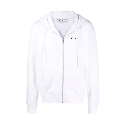 OFF-WHITE SS22 White Loose Fit Hoodie with Back Oil Painting Design for Men OMBE013C99FLE0040110
