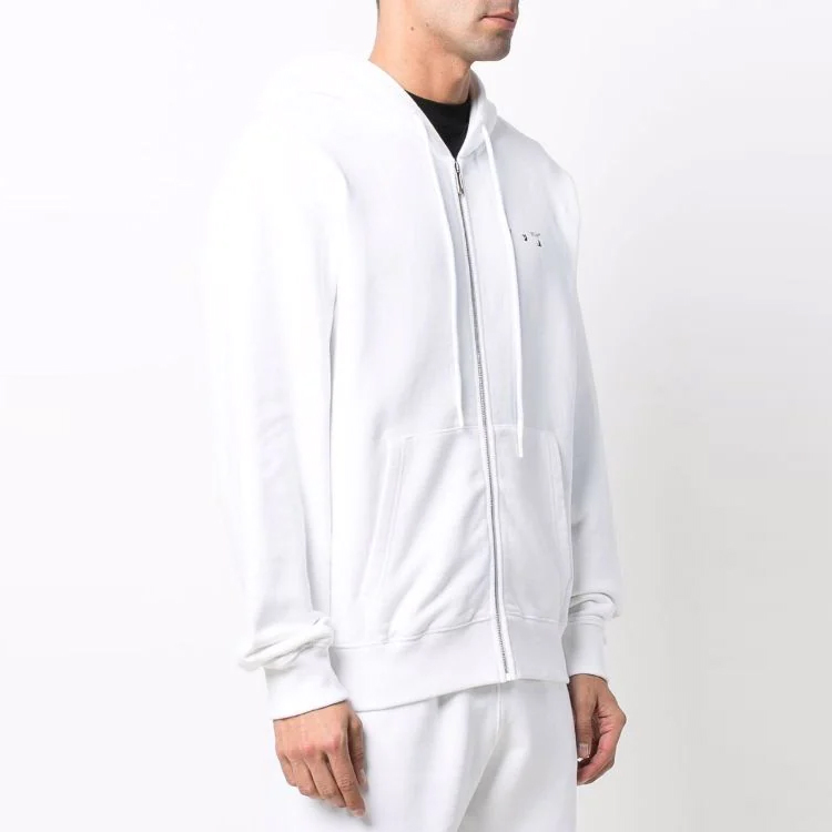 OFF-WHITE SS22 White Loose Fit Hoodie with Back Oil Painting Design for Men OMBE013C99FLE0040110 圖 4