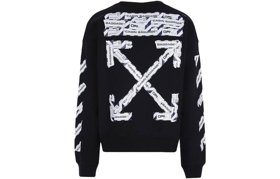 OFF-WHITE SS23  Black Crewneck Long Sleeve Sweatshirt with Letter Print OMBA035S20E30003-1088 圖 3