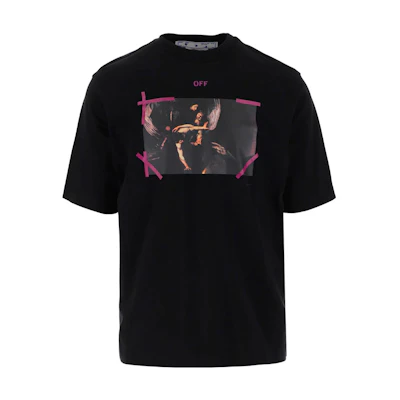 OFF-WHITE SS23 Black Graphic Crewneck Short Sleeve T-Shirt OMAA119S23JER0011036