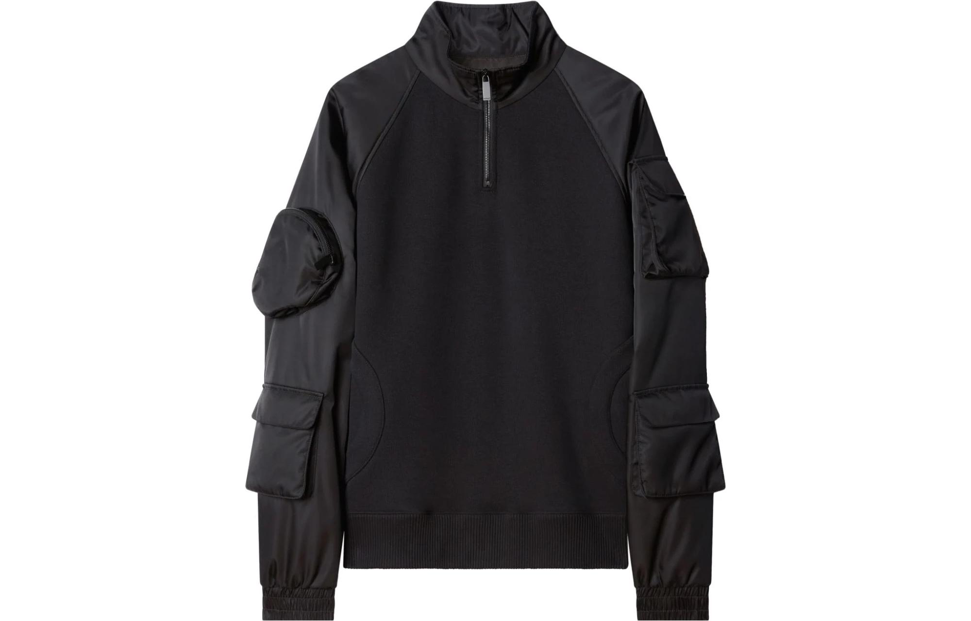 OFF-WHITE SS23  Black Half-Zip Long Sleeve Sweater Regular Fit OMBA068F23FLE0011000