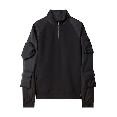OFF-WHITE SS23 Black Half-Zip Long Sleeve Sweater Regular Fit OMBA068F23FLE0011000