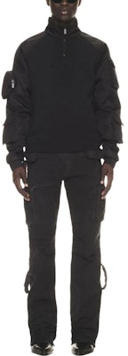 OFF-WHITE SS23 Hitam Half-Zip Sweater Lengan Panjang Regular Fit OMBA068F23FLE0011000 Lookbook OFF-WHITE SS23 Hitam Half-Zip Sweater Lengan Panjang Regular Fit OMBA068F23FLE0011000