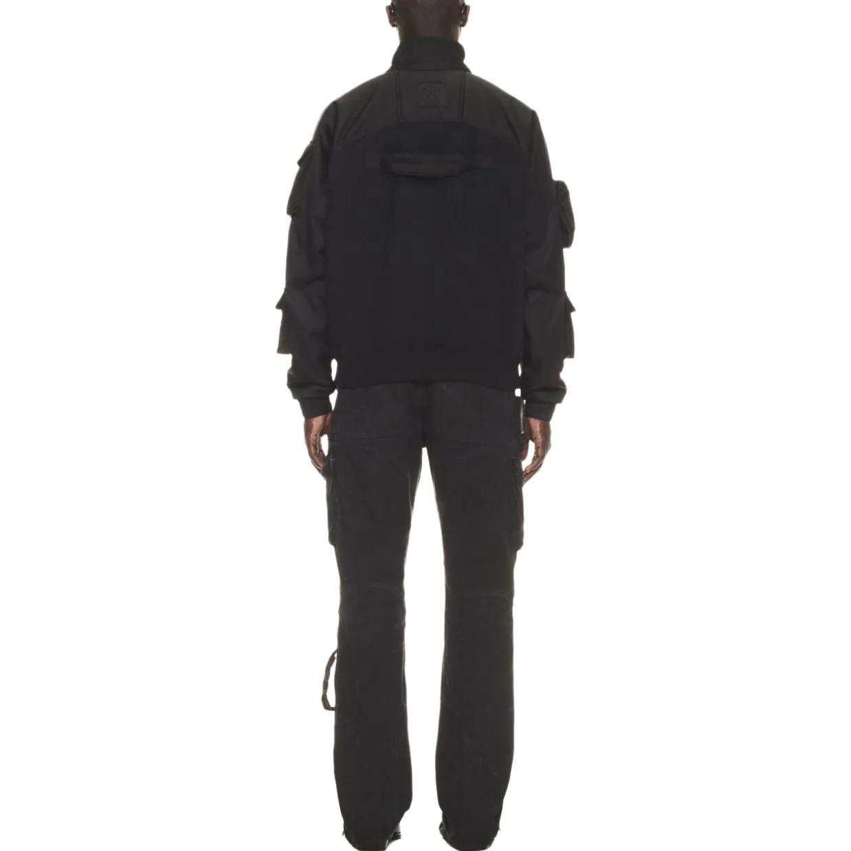 Shop OFF-WHITE SS23 Hitam Half-Zip Sweater Lengan Panjang Regular Fit OMBA068F23FLE0011000