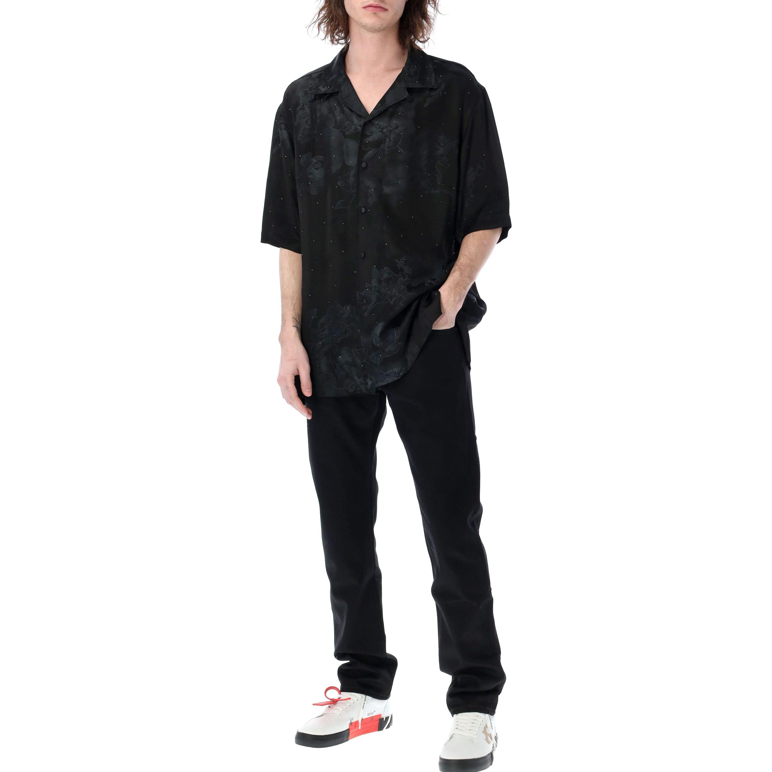 Lookbook OFF-WHITE SS23 黑色宽松版短袖POLO衫 OMGA196S23FAB0021010