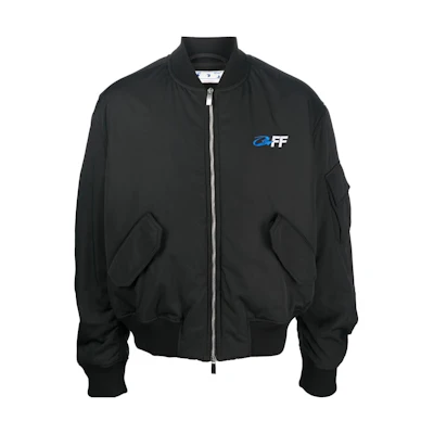 OFF-WHITE SS23 Black Zip-Up Jacket Casual Long Sleeve OMEH049S23FAB001-1001