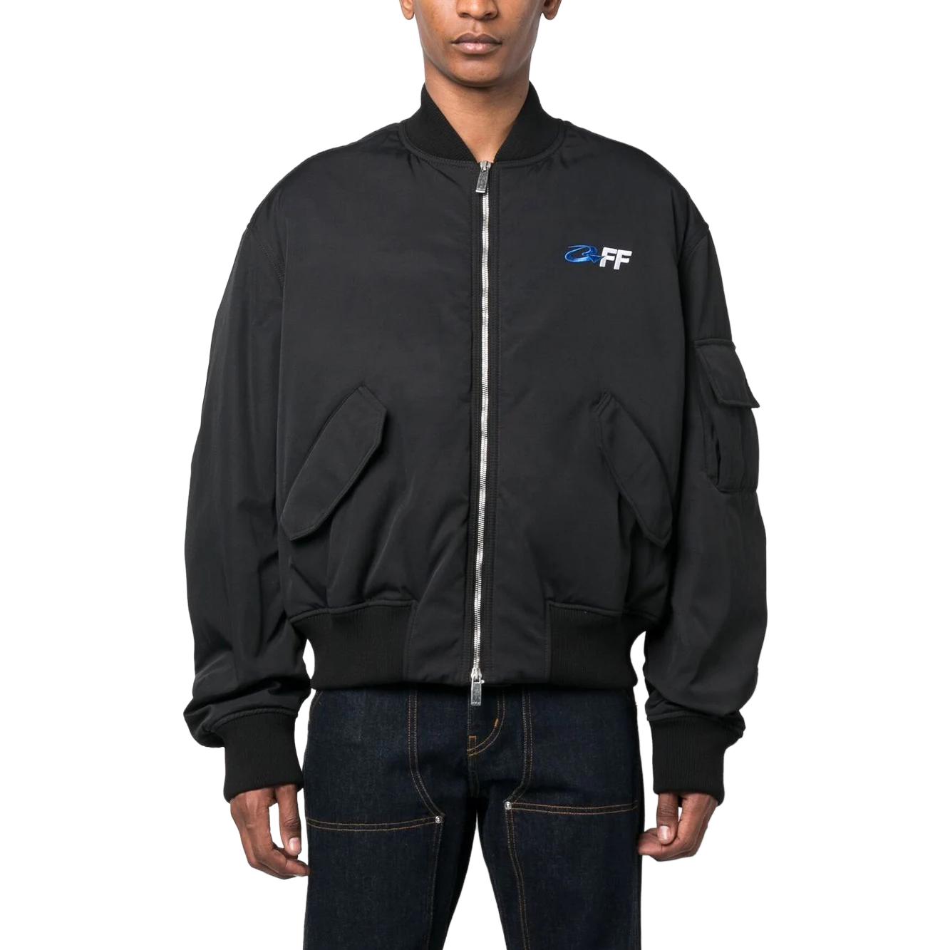 OFF-WHITE SS23  Black Zip-Up Jacket Casual Long Sleeve OMEH049S23FAB001-1001 圖 3