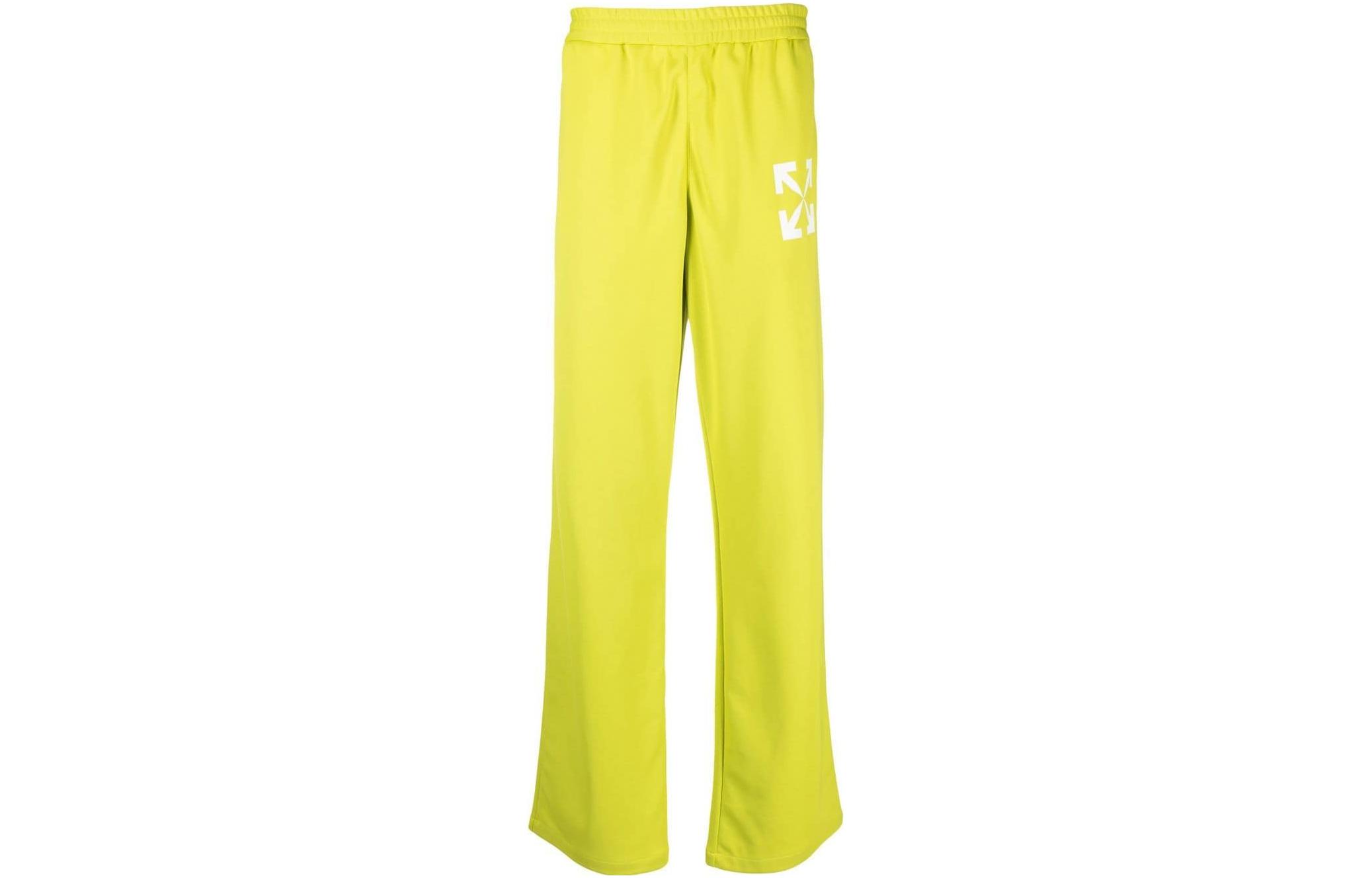 Order OFF-WHITE SS23  Lime Green Relaxed Fit Sweatpants with Arrow Design. OMCJ018S23FAB0015001