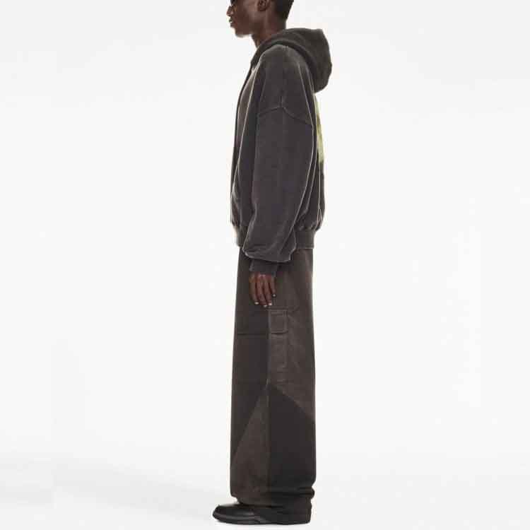 OFF-WHITE SS23  Washed Black Hoodie with Moon Back Print and Drawstring. OMBB118F23FLE0081084 圖 5