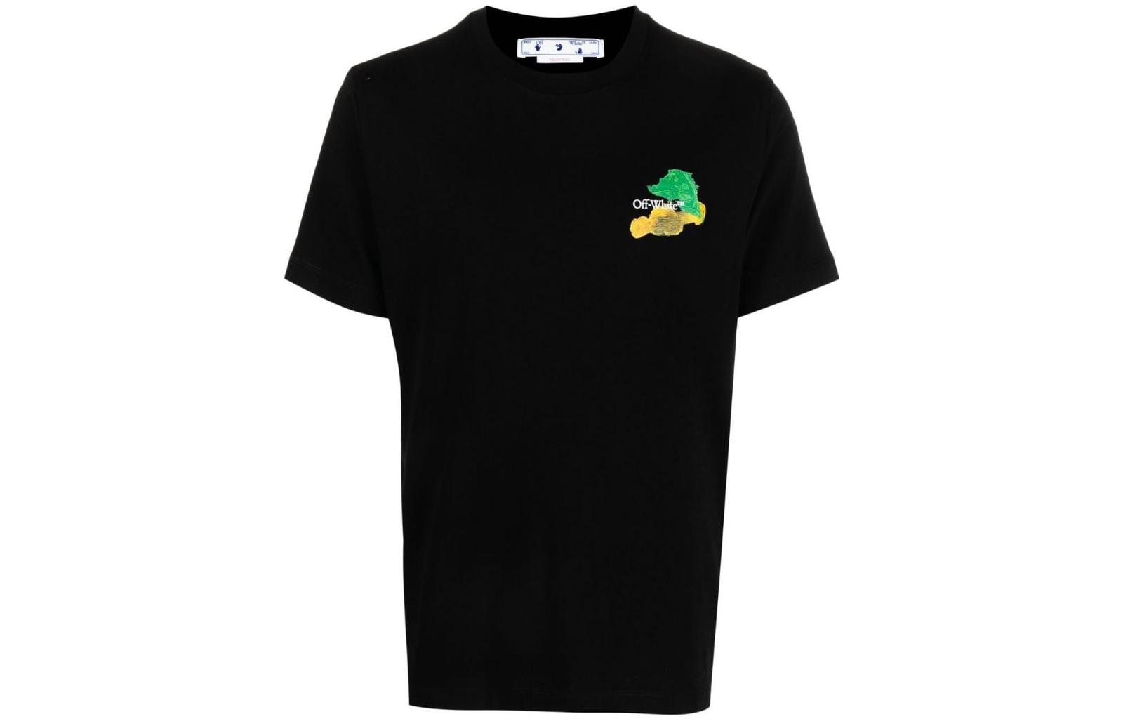 Order オフホワイト SS23 アローグラフィック クルーネック 半袖Tシャツ ブラック OMAA027S23JER0041084