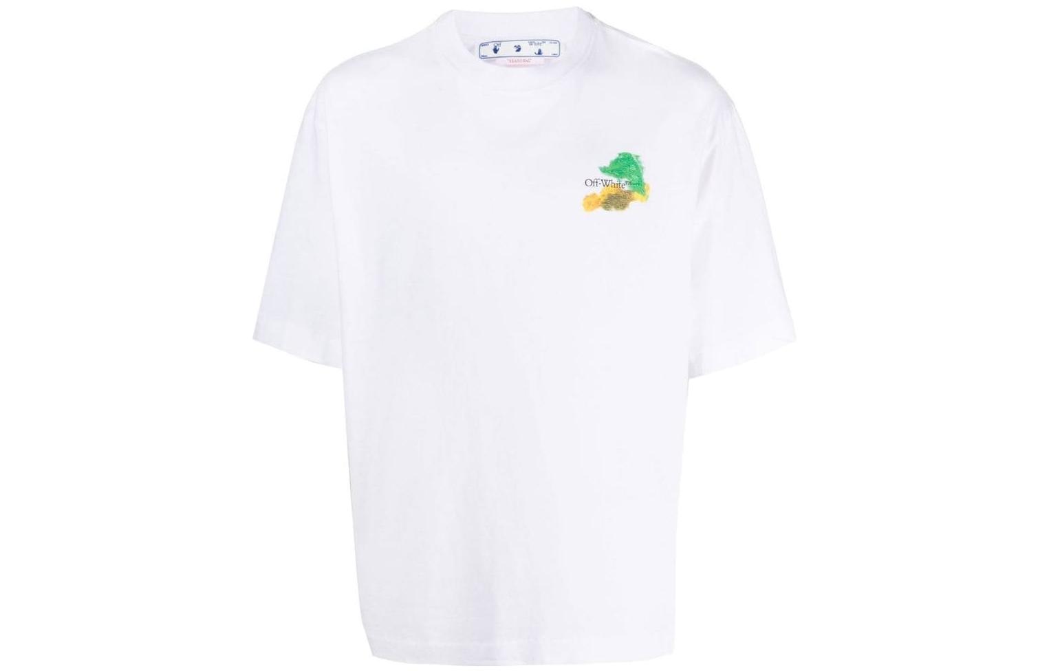 Buy OFF-WHITE SS23 箭头图案印花白色短袖T恤 常规版型 OMAA120S23JER0010184