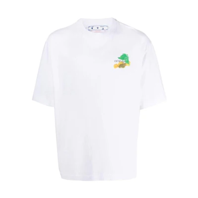OFF-WHITE SS23 Arrow Graphic Print Crewneck T-Shirt White Regular Fit. OMAA120S23JER0010184