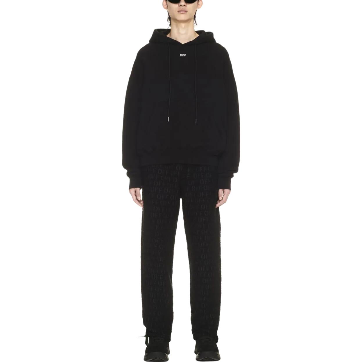 OFF-WHITE SS23 Black Hoodie with Letter Print for Men. OMBB085F23FLE0011001 圖 3