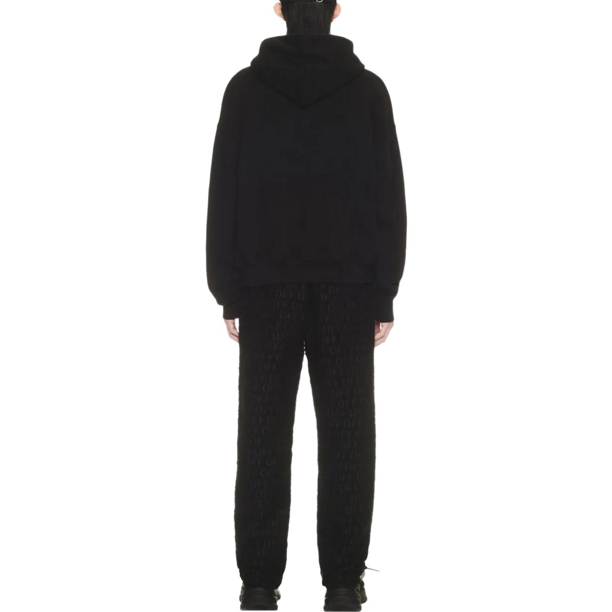 OFF-WHITE SS23 Black Hoodie with Letter Print for Men. OMBB085F23FLE0011001 圖 4
