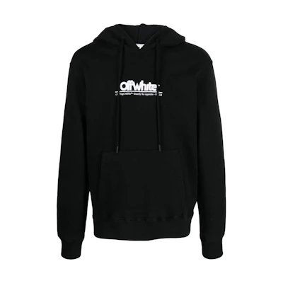 OFF-WHITE SS23 Black Letter Logo Print Hoodie Oversized Fit. OMBB097S23FLE0051001