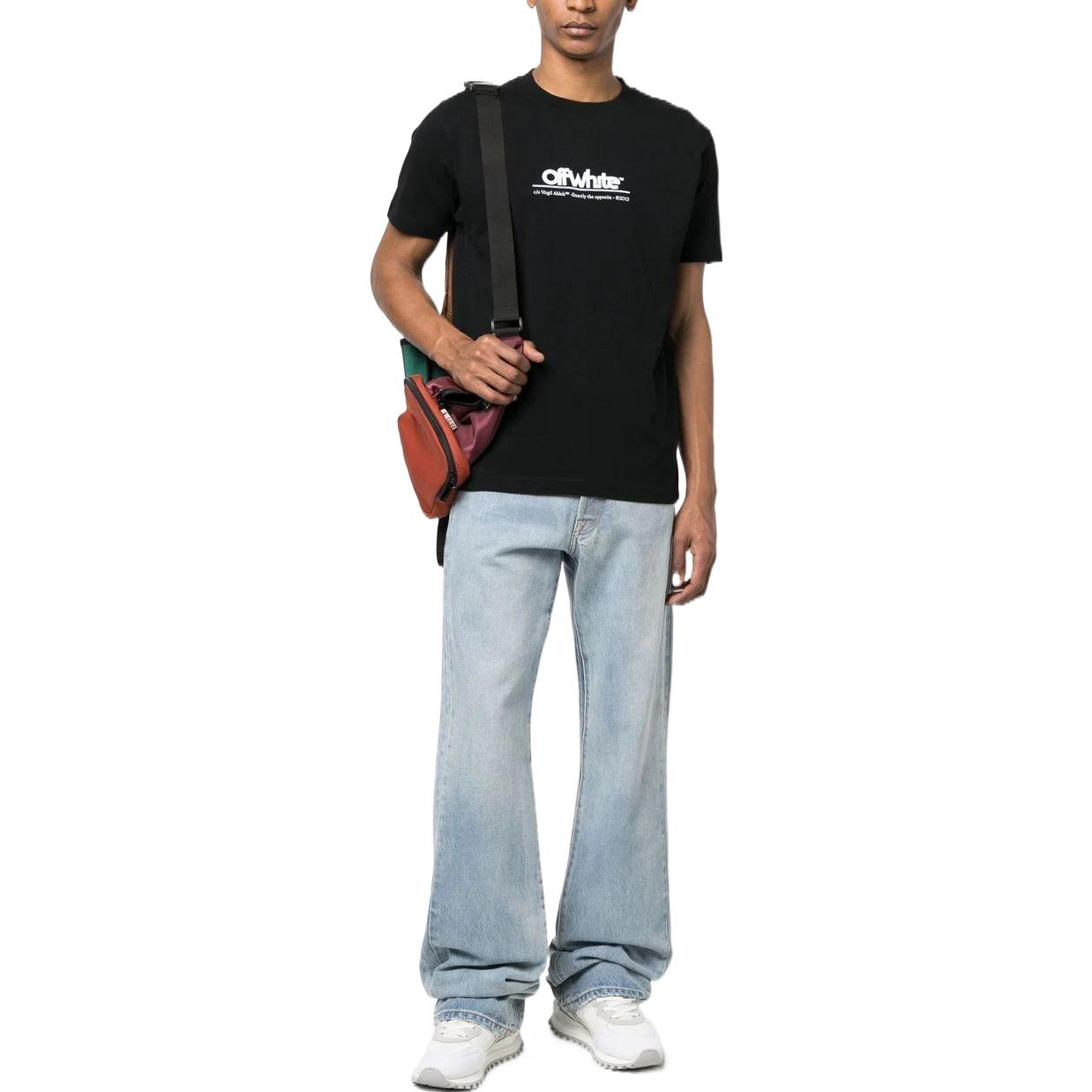 OFF-WHITE SS23 Black Logo Embroidered Crewneck T-Shirt ( Regular Fit) OMAA027S23JER0081001 圖 3