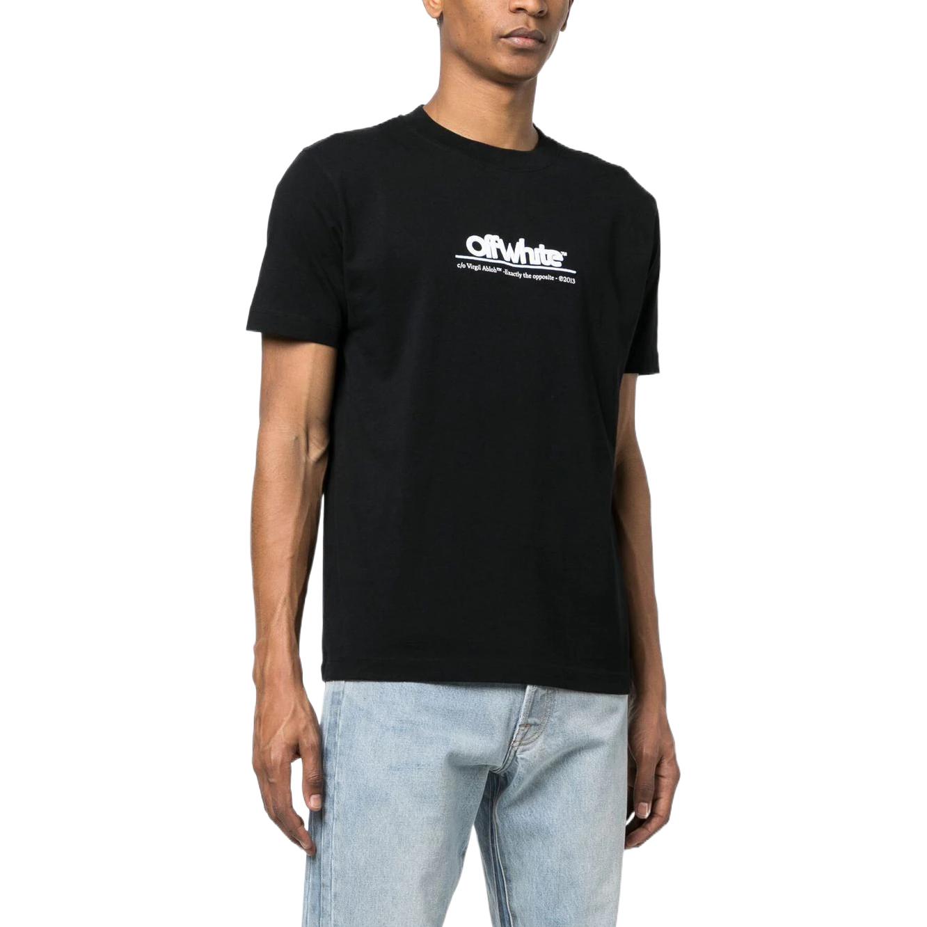 OFF-WHITE SS23 Black Logo Embroidered Crewneck T-Shirt ( Regular Fit) OMAA027S23JER0081001 圖 5