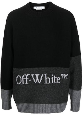 オフホワイト SS23 ブラック ロゴ ニット クルーネック セーター レギュラーフィット OMHE048C99KNI0031001 Buy オフホワイト SS23 ブラック ロゴ ニット クルーネック セーター レギュラーフィット OMHE048C99KNI0031001