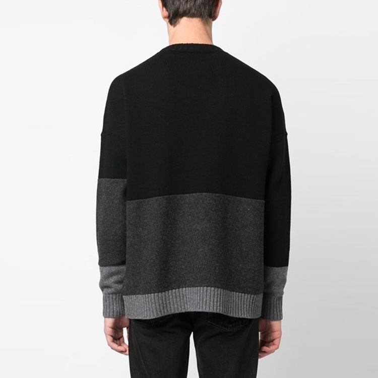 Purchase オフホワイト SS23 ブラック ロゴ ニット クルーネック セーター レギュラーフィット OMHE048C99KNI0031001