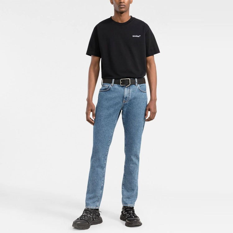 OFF-WHITE SS23 Black Logo Print Crewneck T-Shirt OMAA027C99JER0091001 圖 3