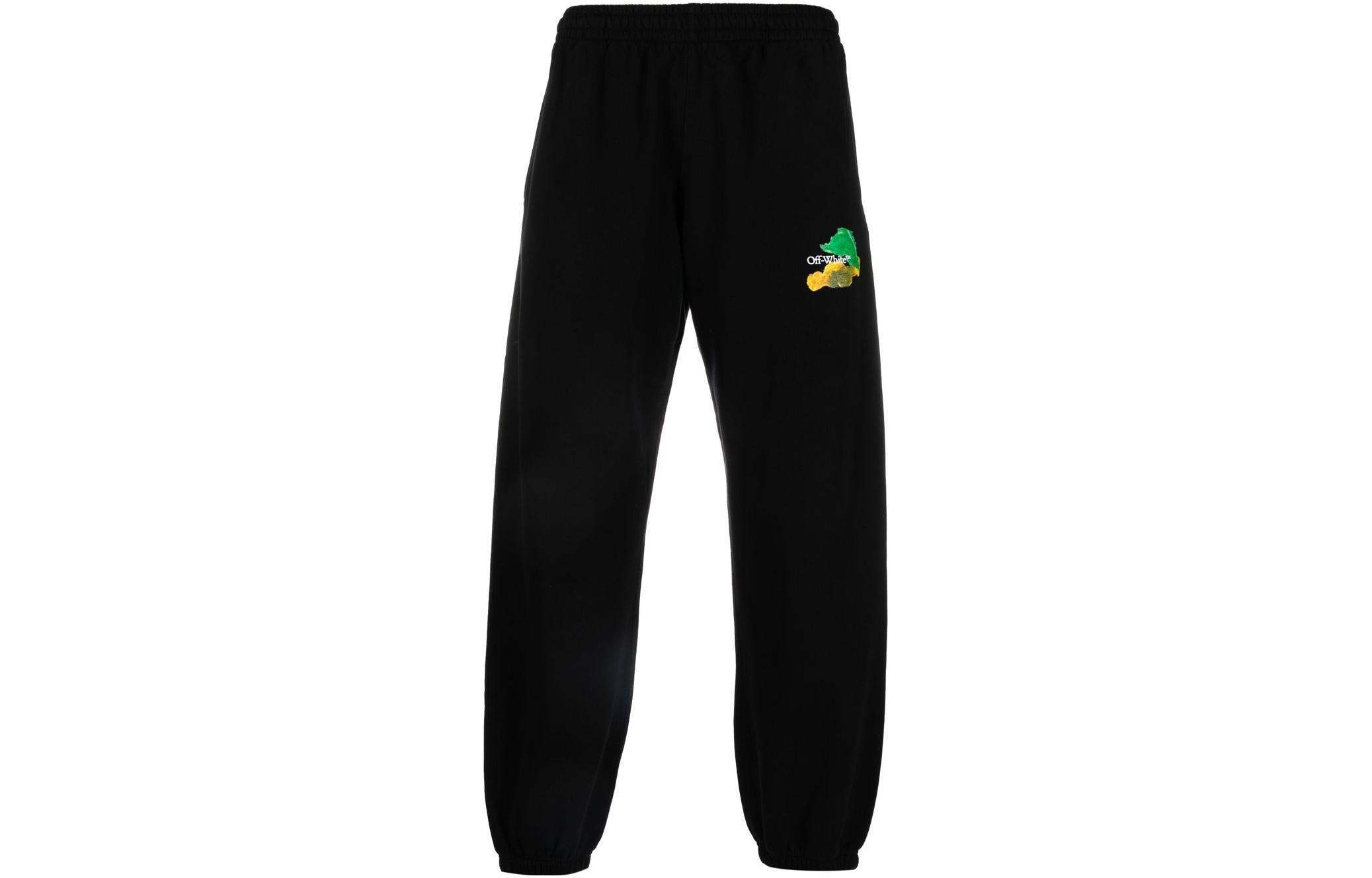 OFF-WHITE SS23 Brush Arrow Print Knit Joggers Black  Casual Pants OMCH029S23FLE0021084