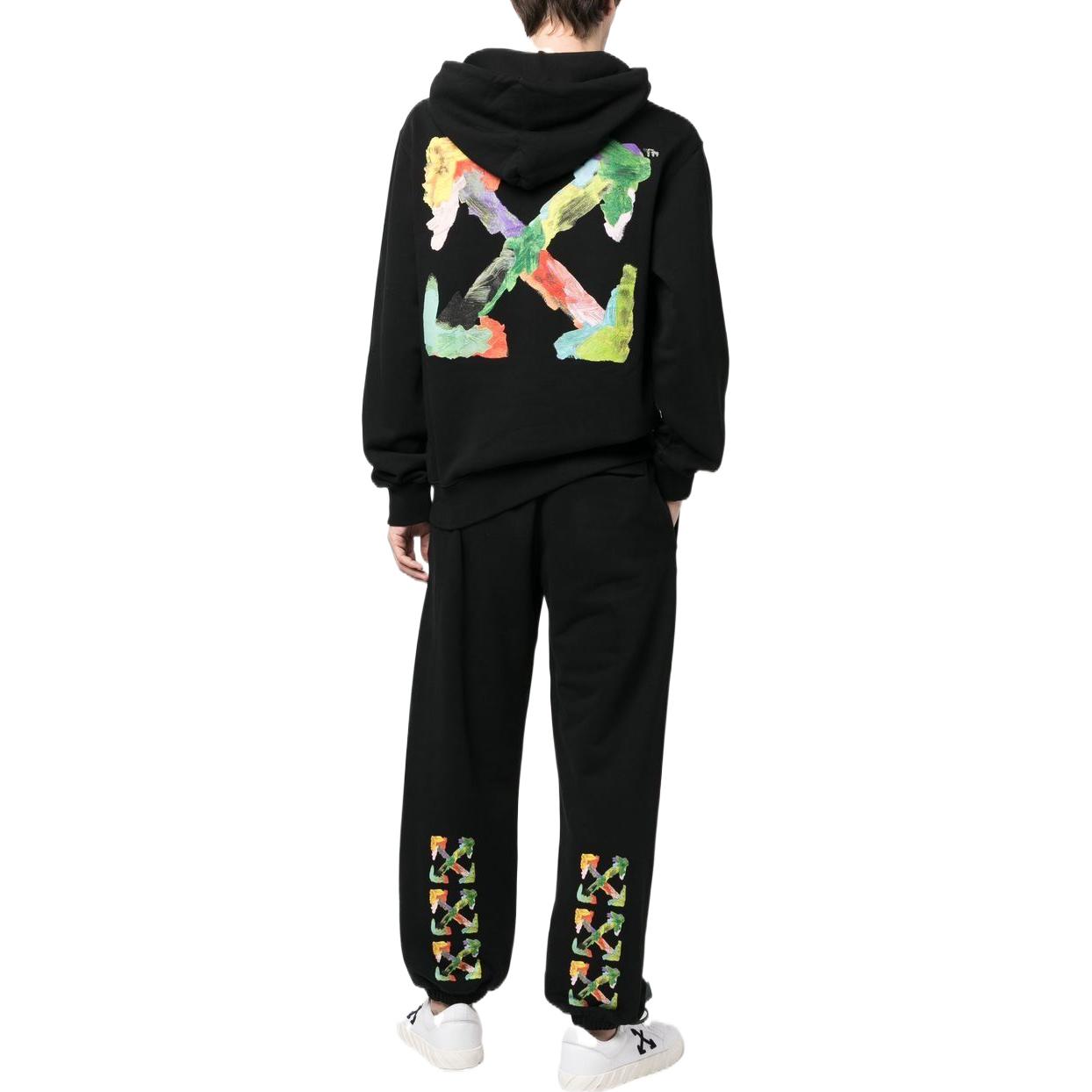 Purchase OFF-WHITE SS23 刷箭头印花针织休闲裤 黑色长裤 OMCH029S23FLE0021084