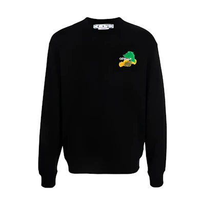 OFF-WHITE SS23 Brush Arrow Print Pullover Sweatshirt Black Loose Fit OMBA057S23FLE0011084
