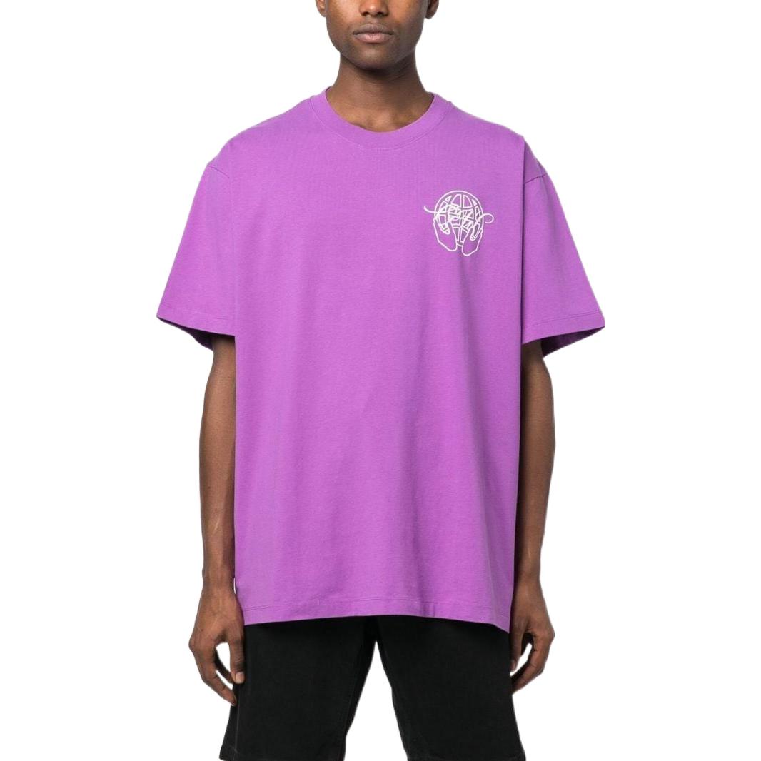 OFF-WHITE SS23 Geometric Logo Print Crewneck T-Shirt Men’s Blue Purple OMAA038S23JER0033601 圖 3