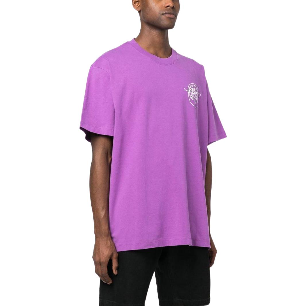 OFF-WHITE SS23 Geometric Logo Print Crewneck T-Shirt Men’s Blue Purple OMAA038S23JER0033601 圖 4