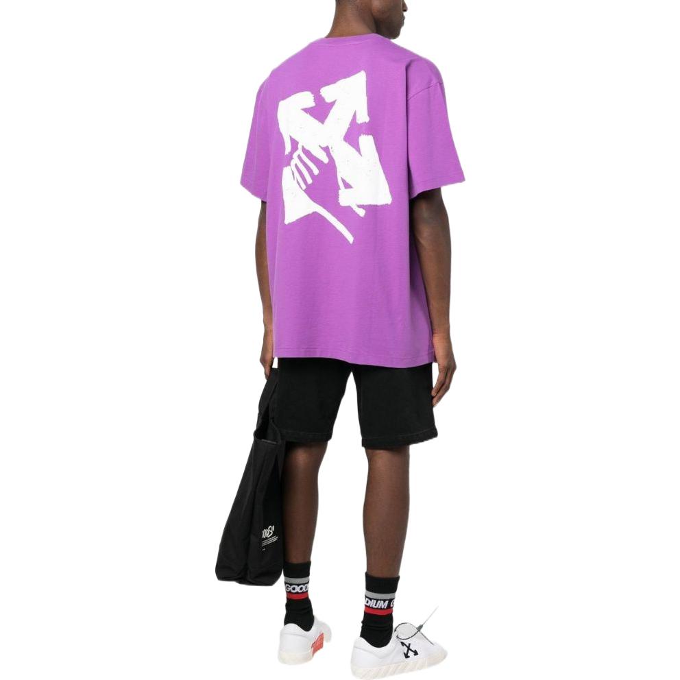 OFF-WHITE SS23 Geometric Logo Print Crewneck T-Shirt Men’s Blue Purple OMAA038S23JER0033601 圖 5