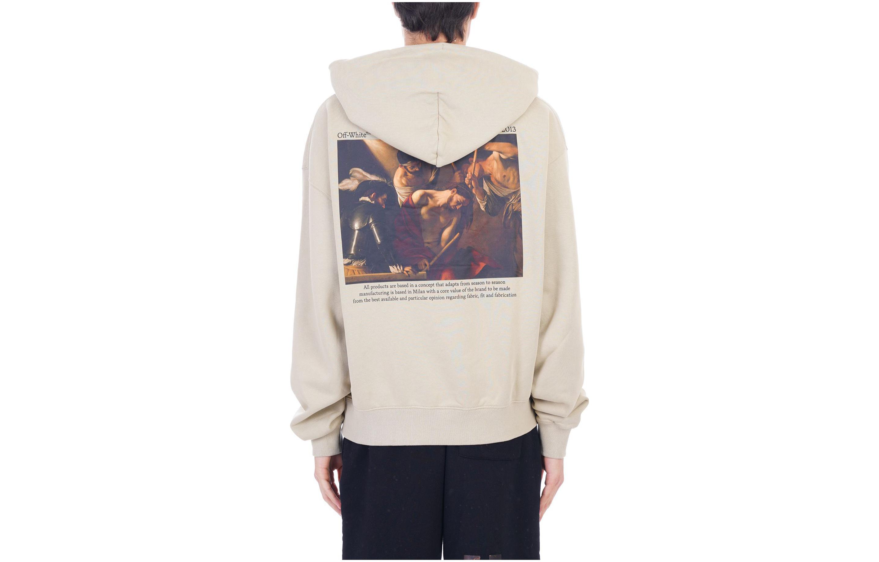 Off-White SS23 Graphic Logo Print Hoodie Beige OMBB037S22FLE0071710 圖 3