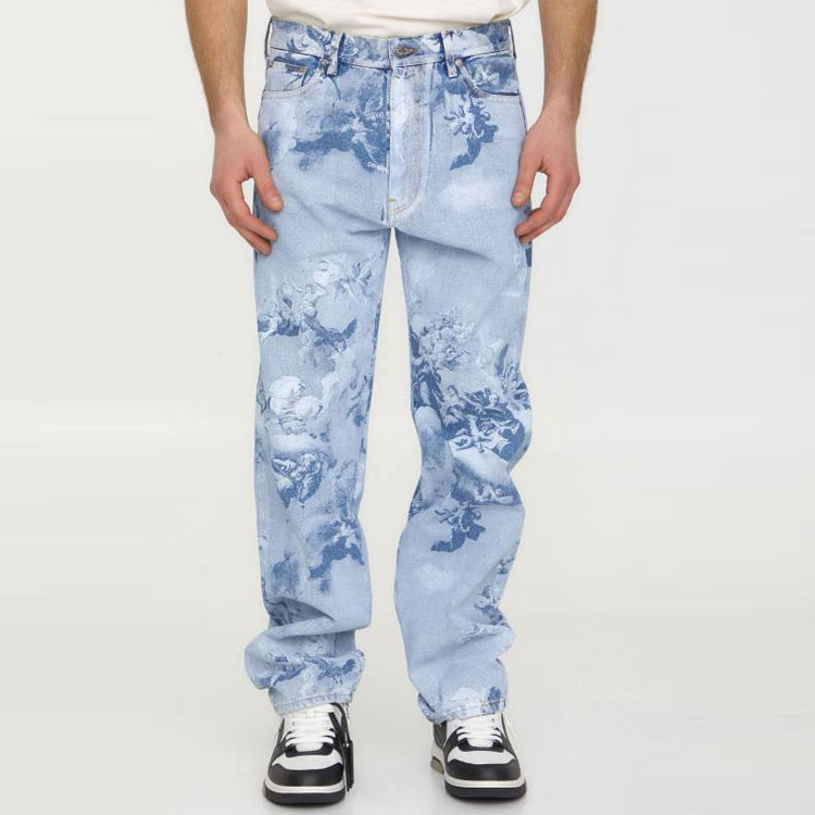 Shop OFF-WHITE SS23 Seluar Jeans Cetakan Grafik Biru Regular Fit Malaysia. OMYA138S23DEN0034000